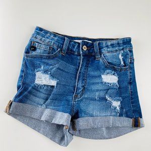 Women's KanCan Distressed Blue Denim Jean Shorts  Size W5   26